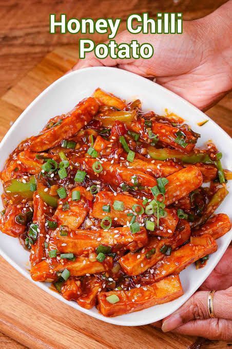 Honey chilli potato