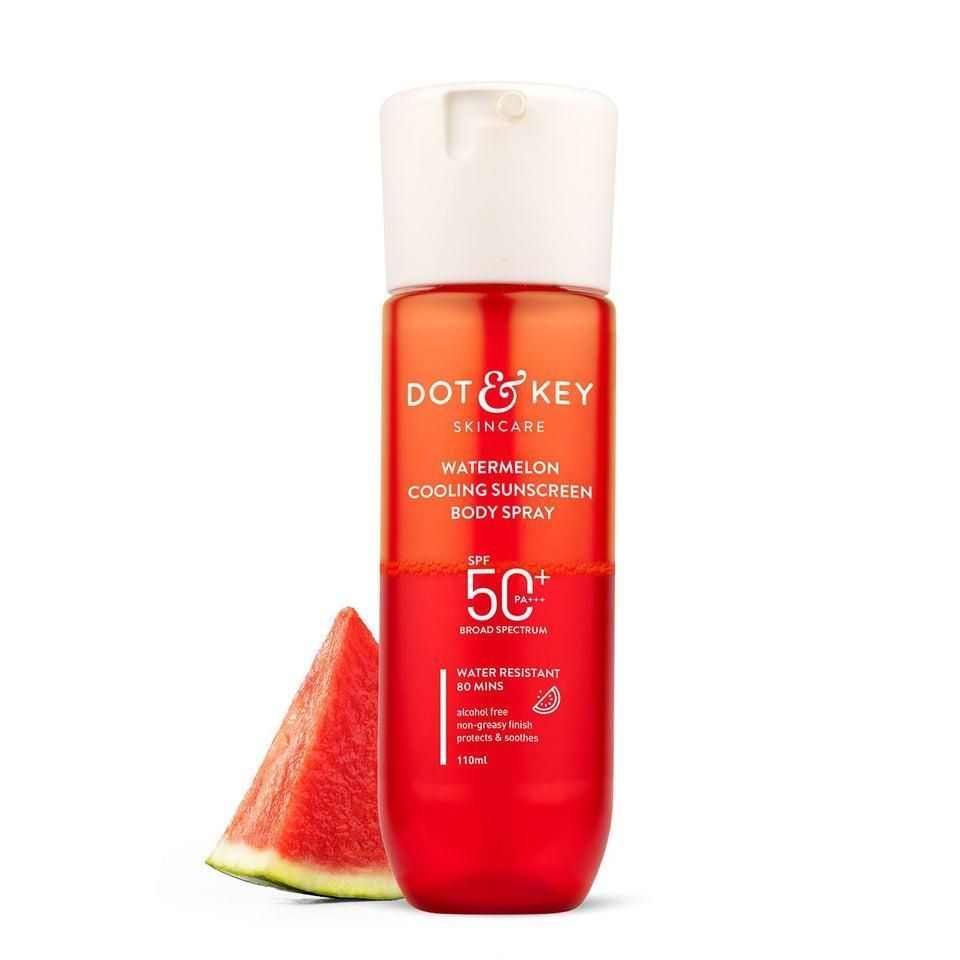 Dot and key watermelon cooling sunscreen body spray