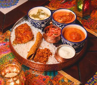 Keef Mini Thali (rice,Rista,¹/³ Kabab,Table Goshtab,Methi Maaz,Salad)