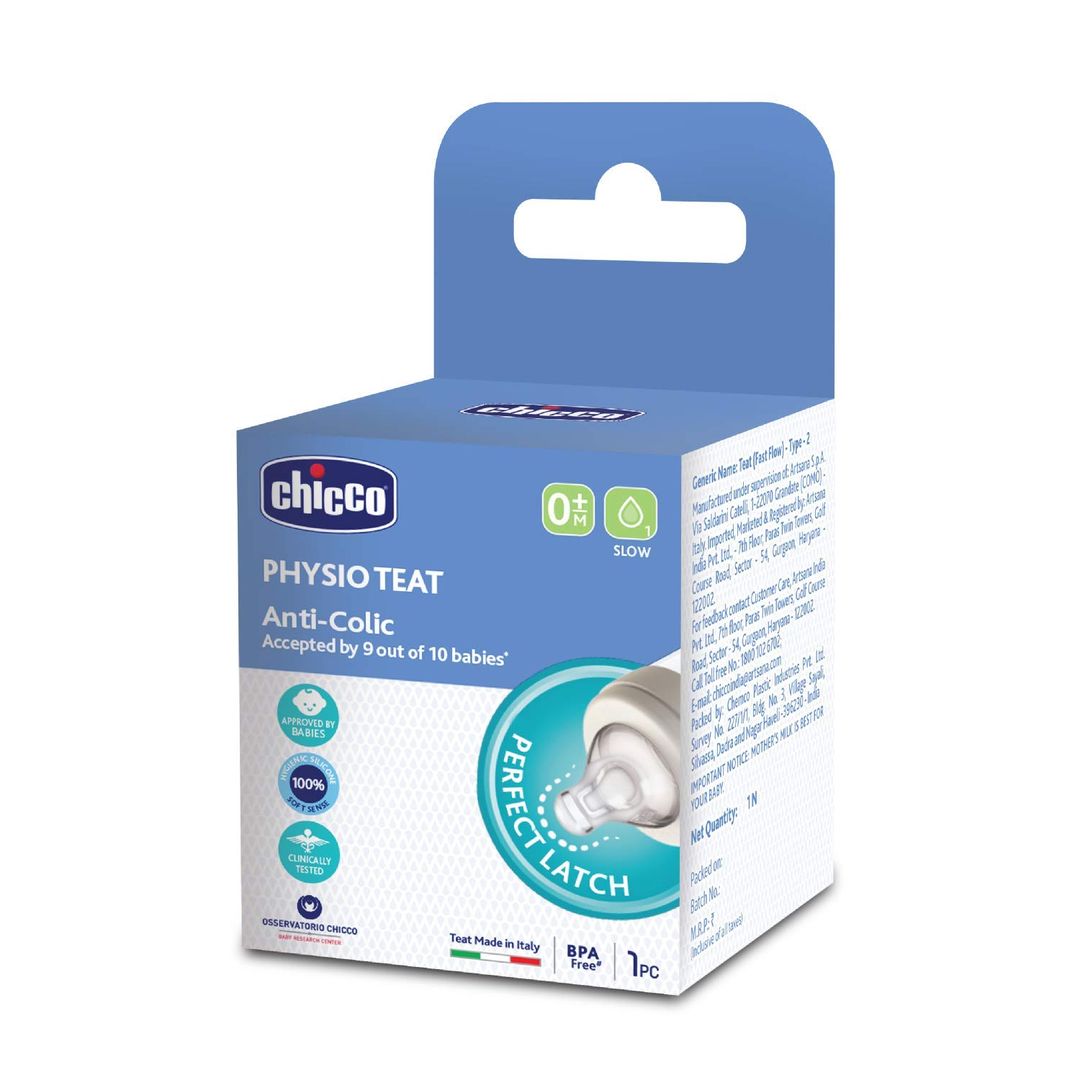Chicco Teat Perfect 5 with Anti-Colic Effect, Nipple for Wide Neck Feeding Bottles, Regular & Slow Flow, for Newborn Babies 0m+