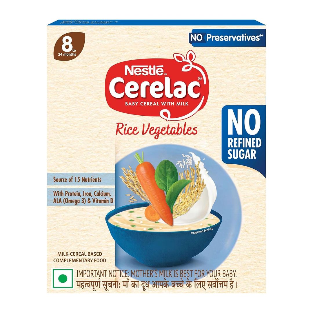 CERELAC Baby Food Cereal |Rice Vegetables for 8 to 24 Months Baby |