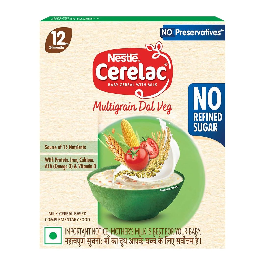 CERELAC Baby Food Cereal | Multigrain Dal Veg for 12 to 24 Months Baby | 300g