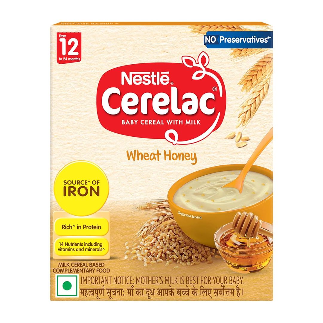 CERELAC Baby Food Cereal | Wheat Honey for 12 to 24 Months Baby | 300g