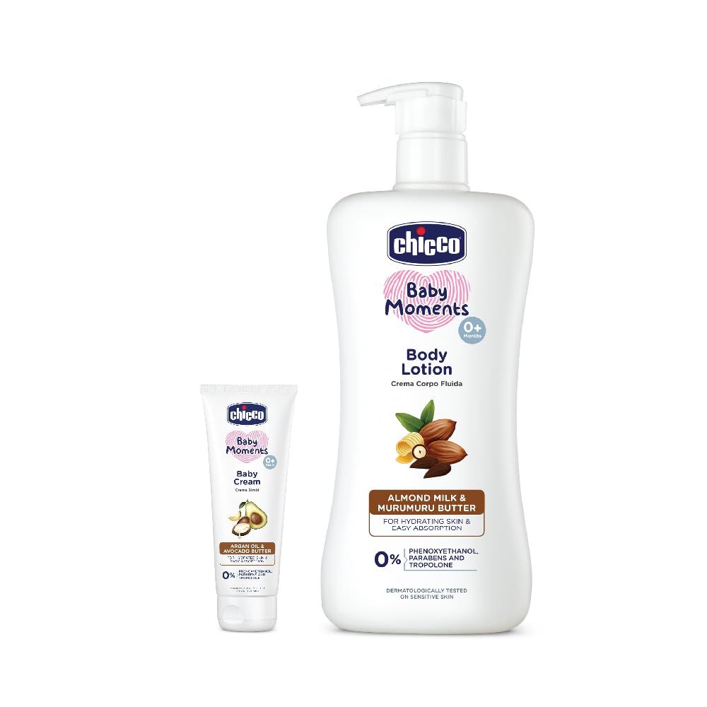 Chicco Baby Moments Body Lotion 500ml with free Baby Cream 100ml