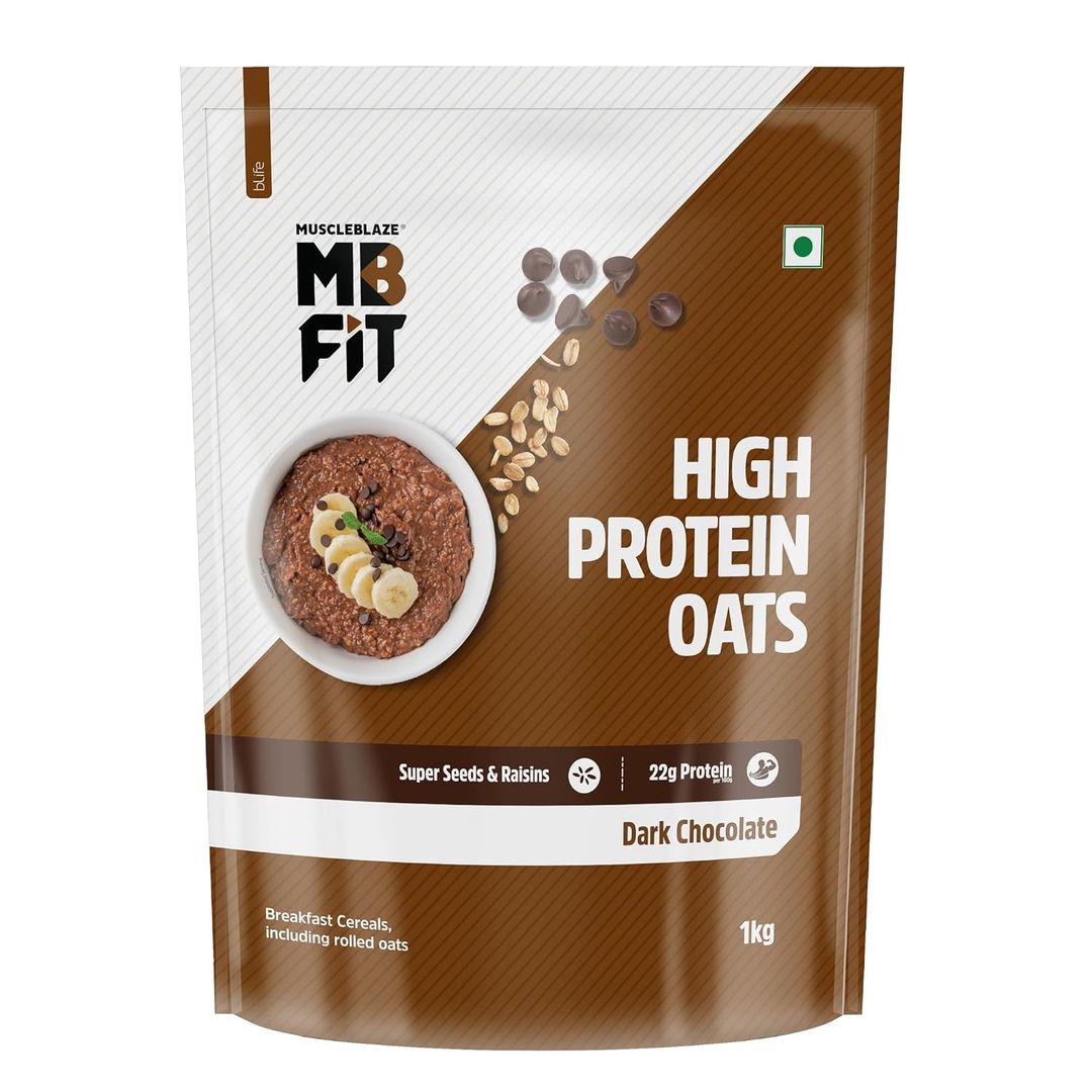 MuscleBlaze Fit High Protein Oats |Dark Chocolate| 22g Protein|