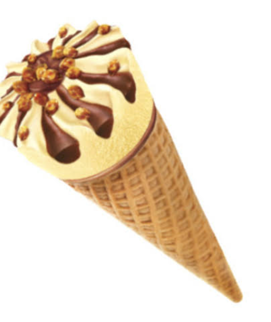 Butter scotch cone icecream