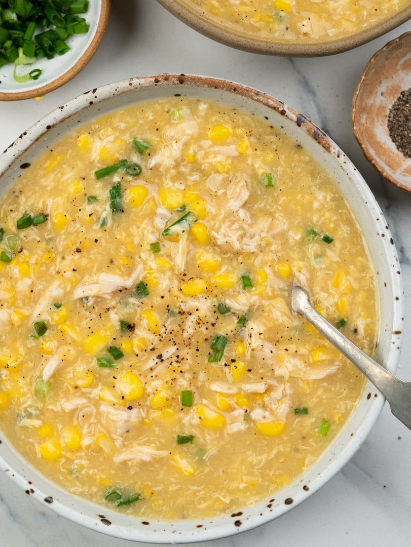Sweet corn chicken soup
