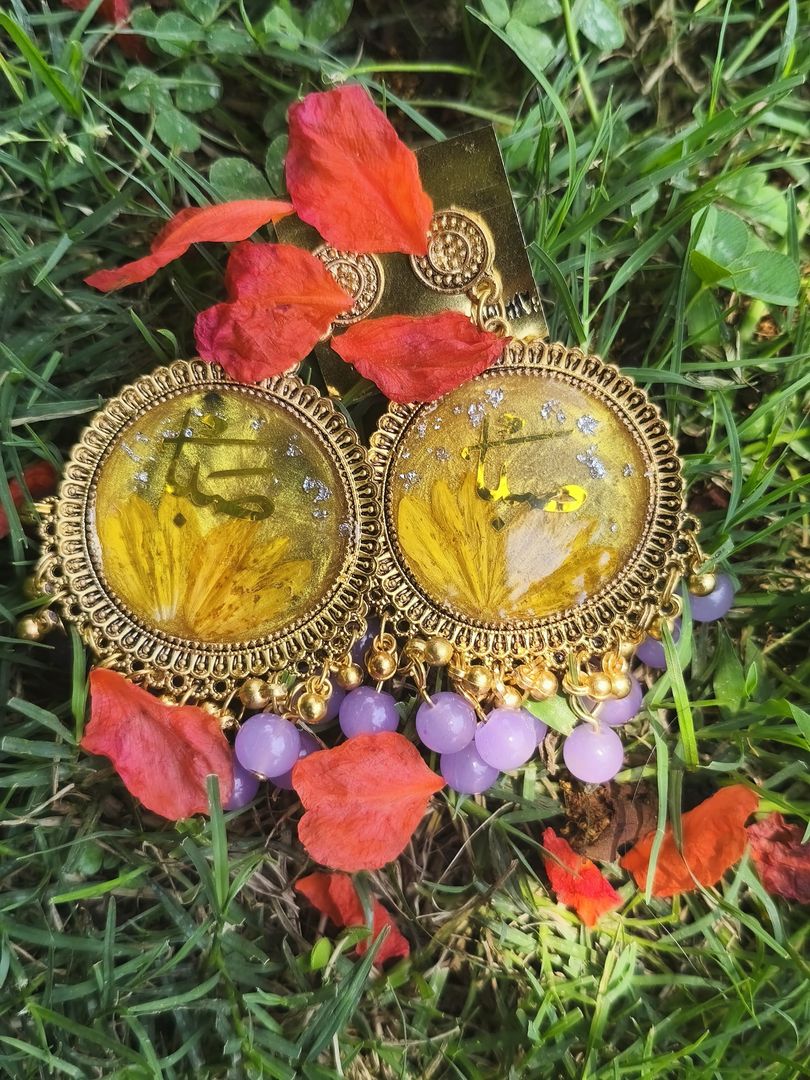 Customised name L size earrings