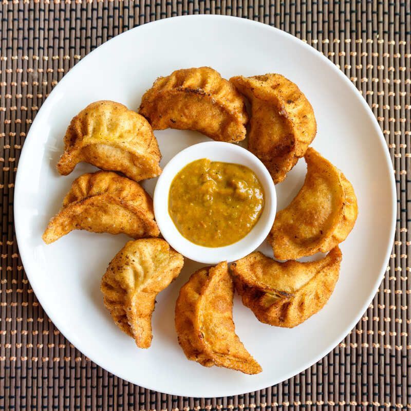 Chicken momo's fried