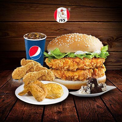 Fried Chicken burger+pepsi combo