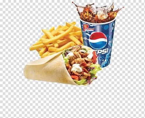 Shawarma + french fries + pepsi