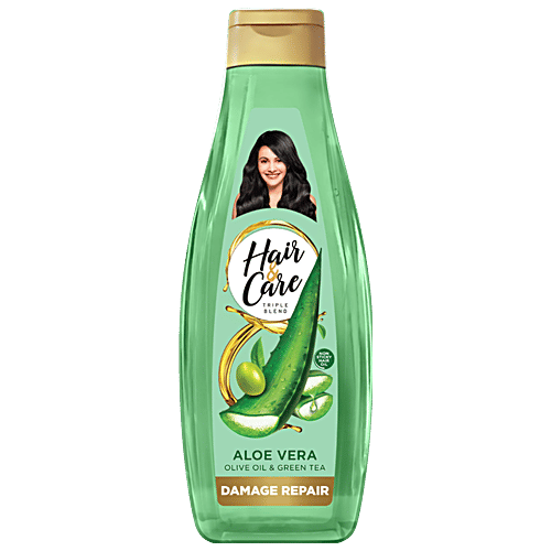 Hair & Care Triple Blend Non-sticky Hair Oil - For Damage Repair, Aloe Vera, Olive Oil & Green Tea