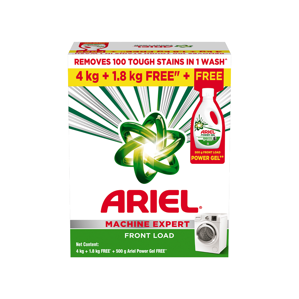 Ariel Matic Machine Expert Front Load Detergent Powder with Free Liquid Detergent