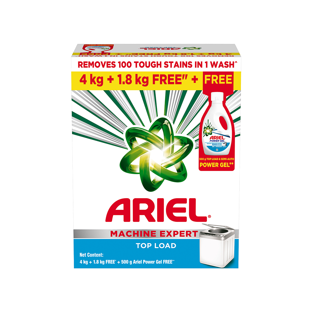 Ariel Matic Machine Expert Top Load Detergent Powder with Free Liquid Detergent