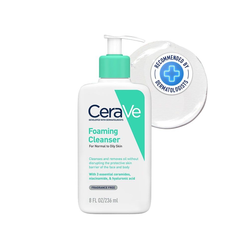 CeraVe Foaming Cleanser Face Wash for Normal to Oily Skin with Ceramides