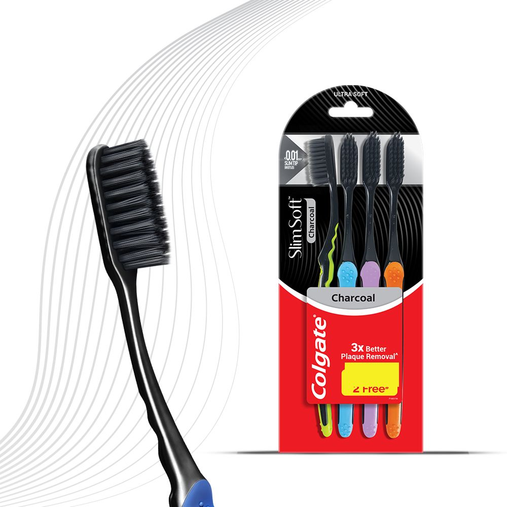 Colgate SlimSoft Charcoal Toothbrush - Buy 2 Get 2 Free