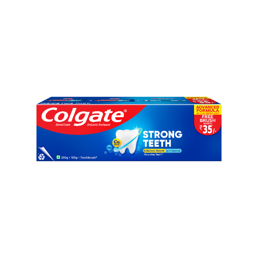 Colgate Strong Teeth Toothpaste - With Free Toothbrush