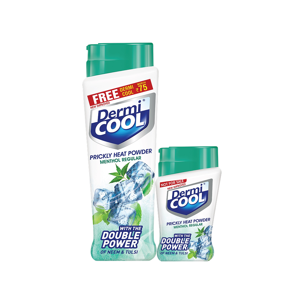 Dermicool Menthol Regular Talcum Powder + Aloe Fresh Powder Free