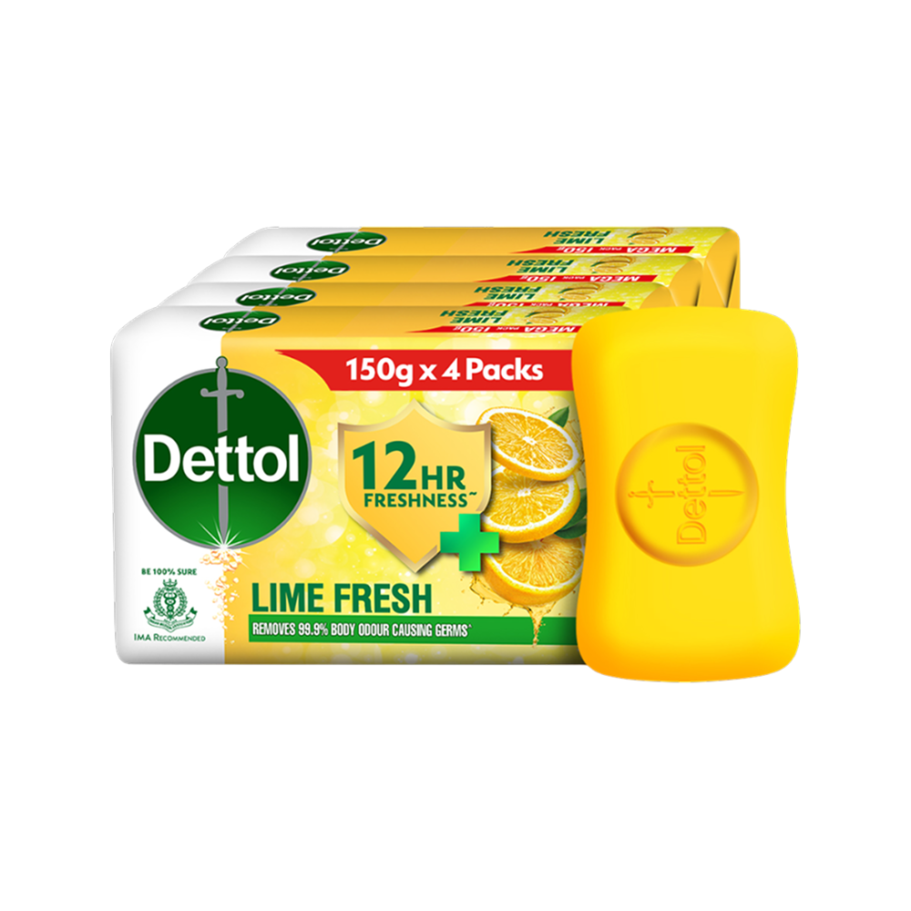 Dettol Lime Fresh Bathing Bar Soap with 12 hrs Freshness