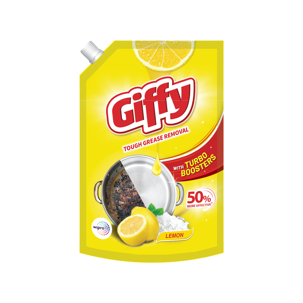 Giffy Dishwash Gel with Active Salt & Lemon