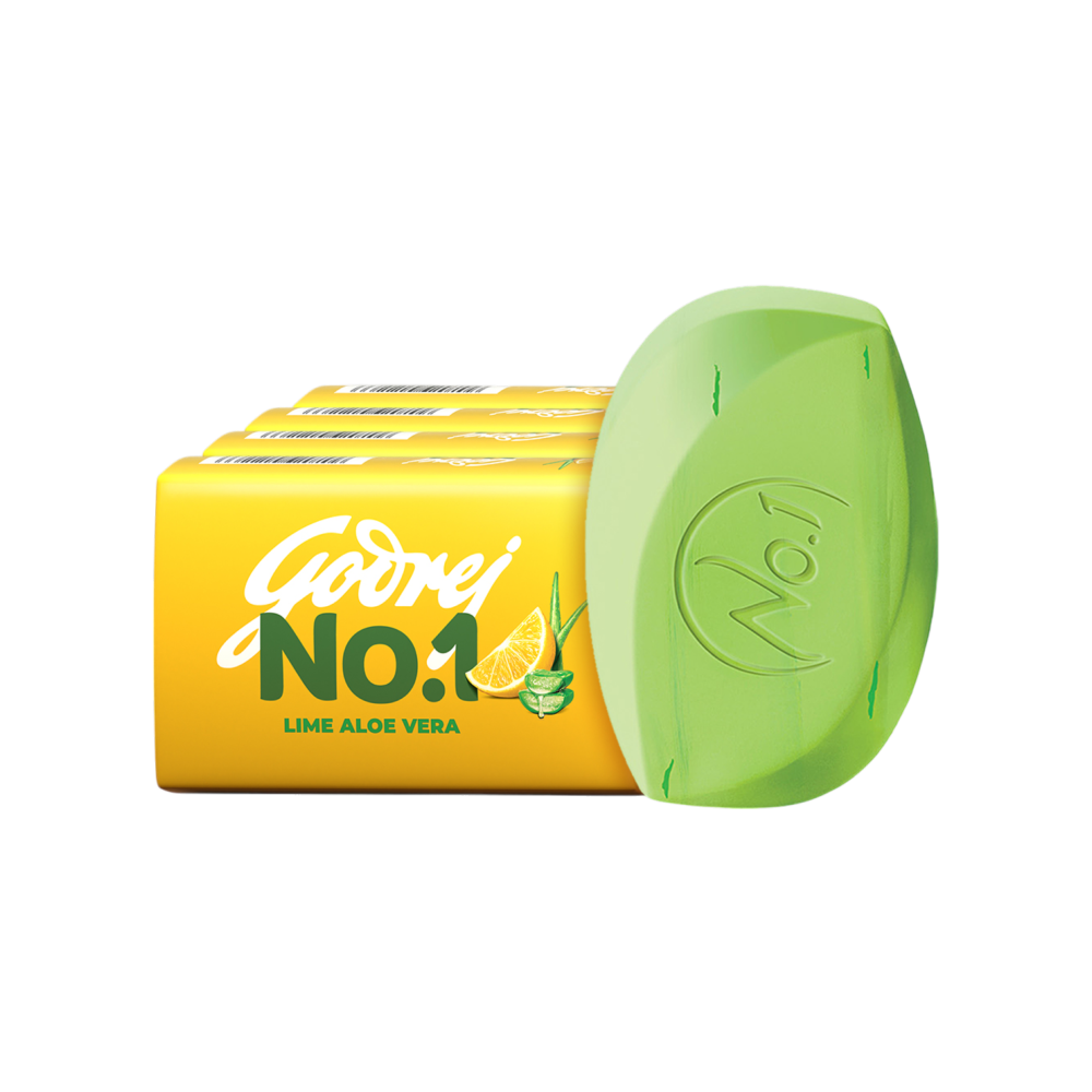 Godrej No.1 Lime & Aloe Vera Soap (4 x 150 g) - Buy 3 Get 1 Free
