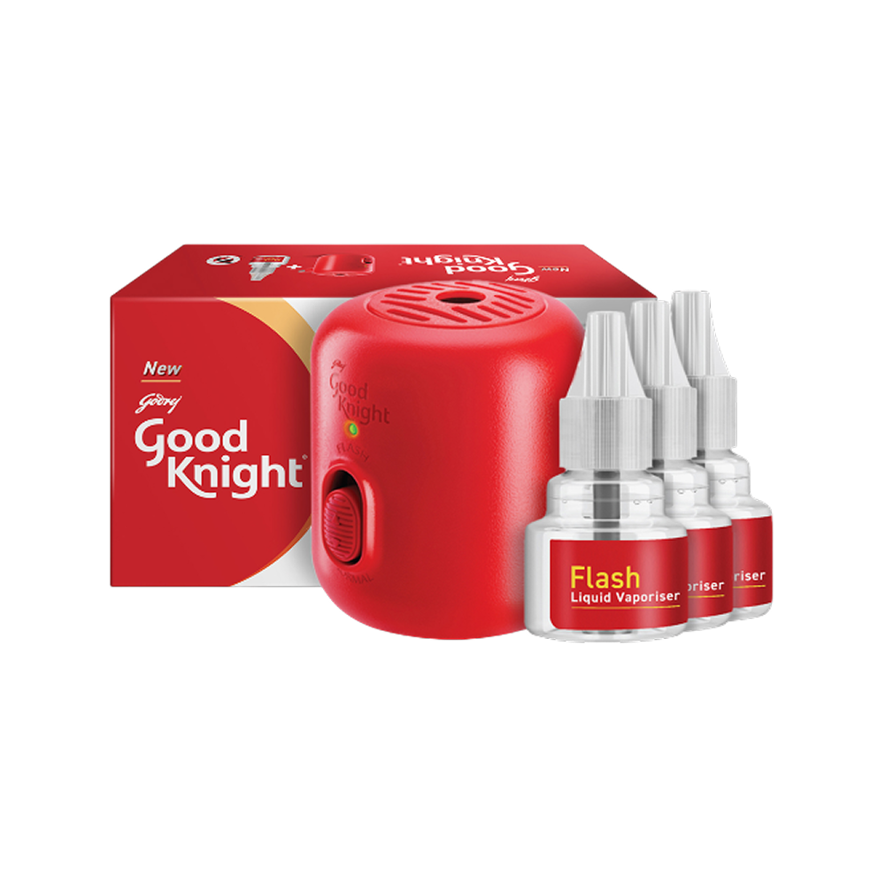 Good Knight Flash Liquid Vaporiser Mosquito Killer Machine with 3 Refills - Combo Pack