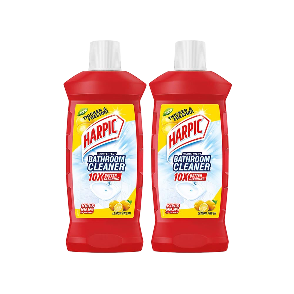 Harpic Disinfectant Liquid Bathroom Cleaner (Lemon) - Pack of 2