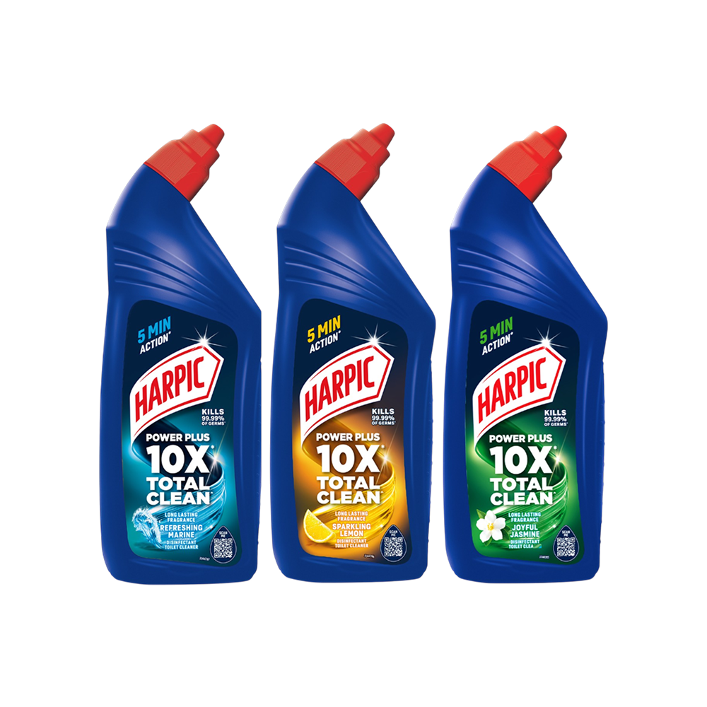 Harpic Disinfectant Liquid Toilet Cleaner (Jasmine) +  Disinfectant Liquid Toilet Cleaner (Refreshing Marine) +  Disinfectant Liquid Toilet Cleaner (Sparkling Lemon) Combo