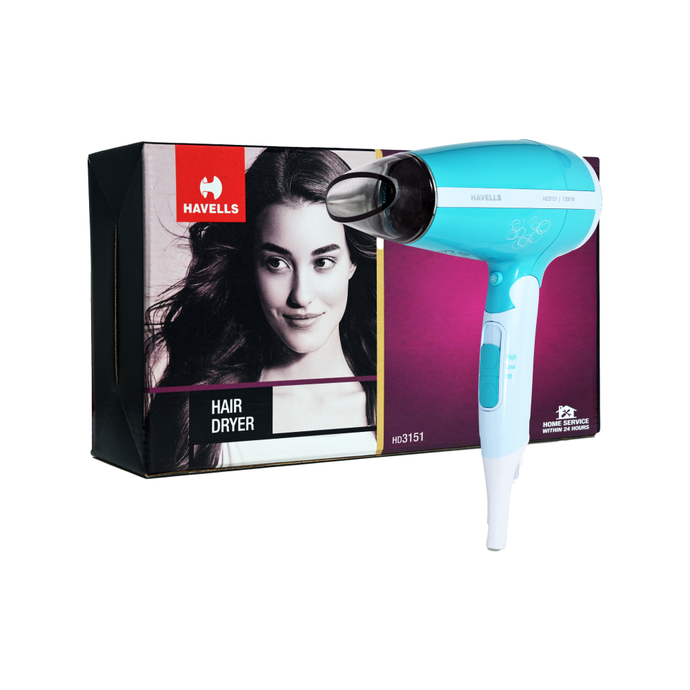 Havells Hair Dryer (Turquoise Blue, White, 1200 W, HD3151)
