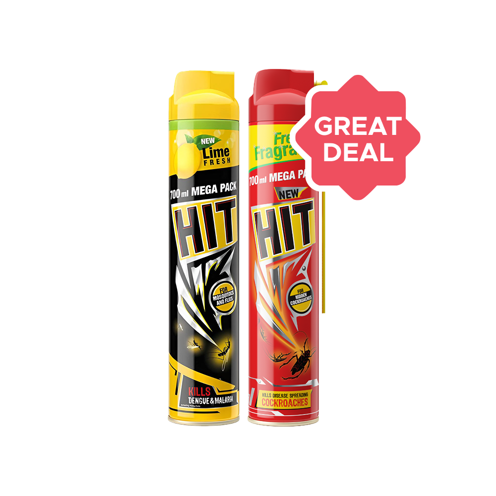 Hit Fresh Fragrance Cockroach Spray +  Spray Flies & Mosquito Repellent Spray (Lime Fresh) Combo