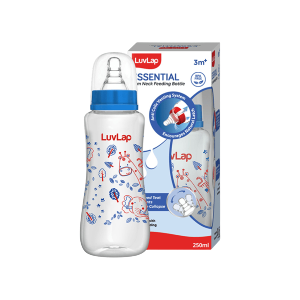 LuvLap Baby Feeding Bottle (250 ml, Blue)