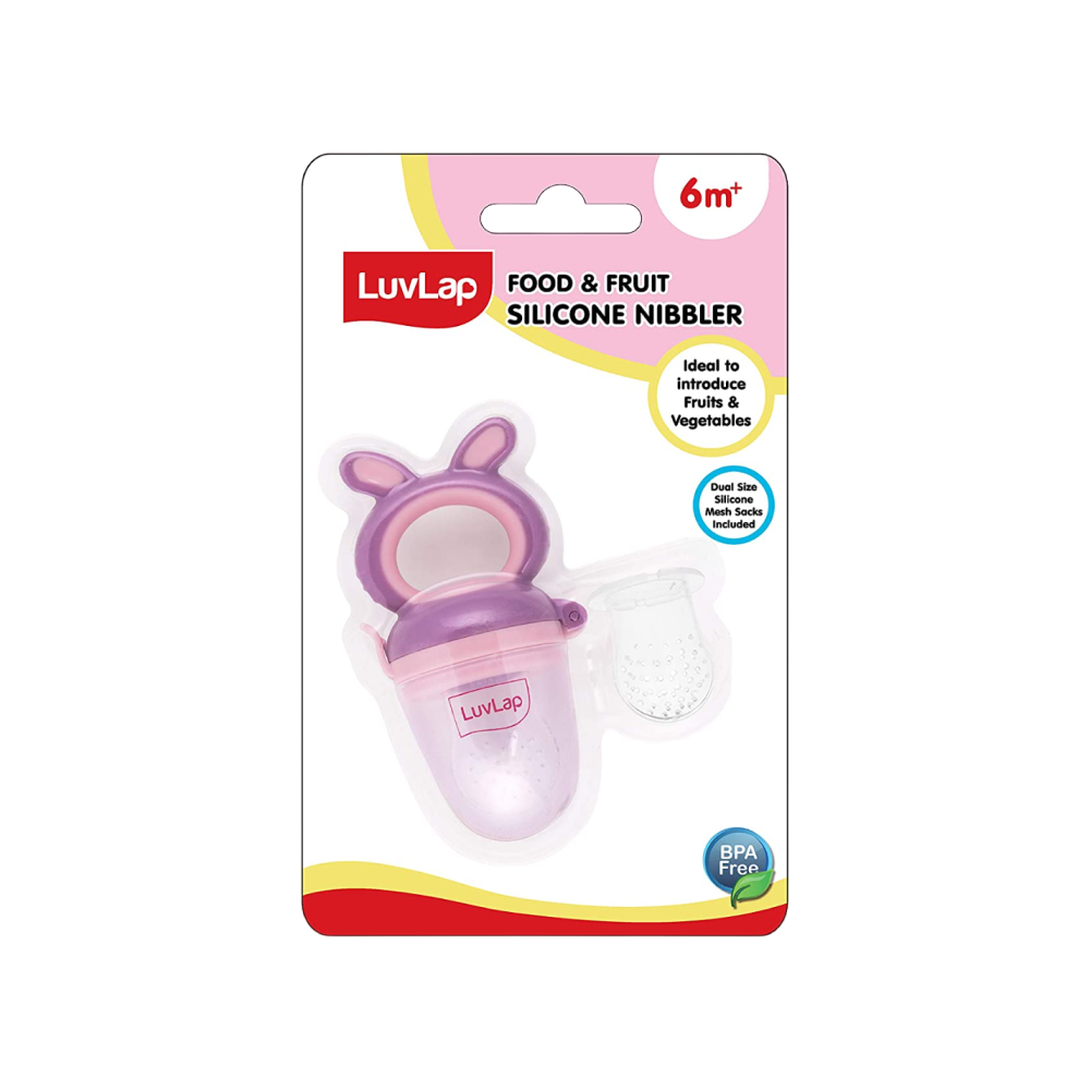 LuvLap Silicone Food/Fruit Baby Nibbler with Extra Mesh