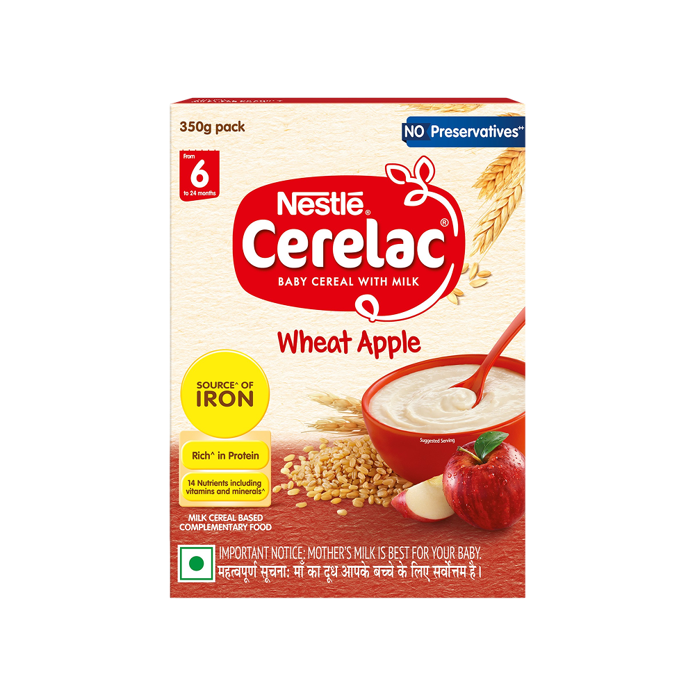 Nestle Cerelac Wheat Apple Baby Cereal (6 - 24 Months)