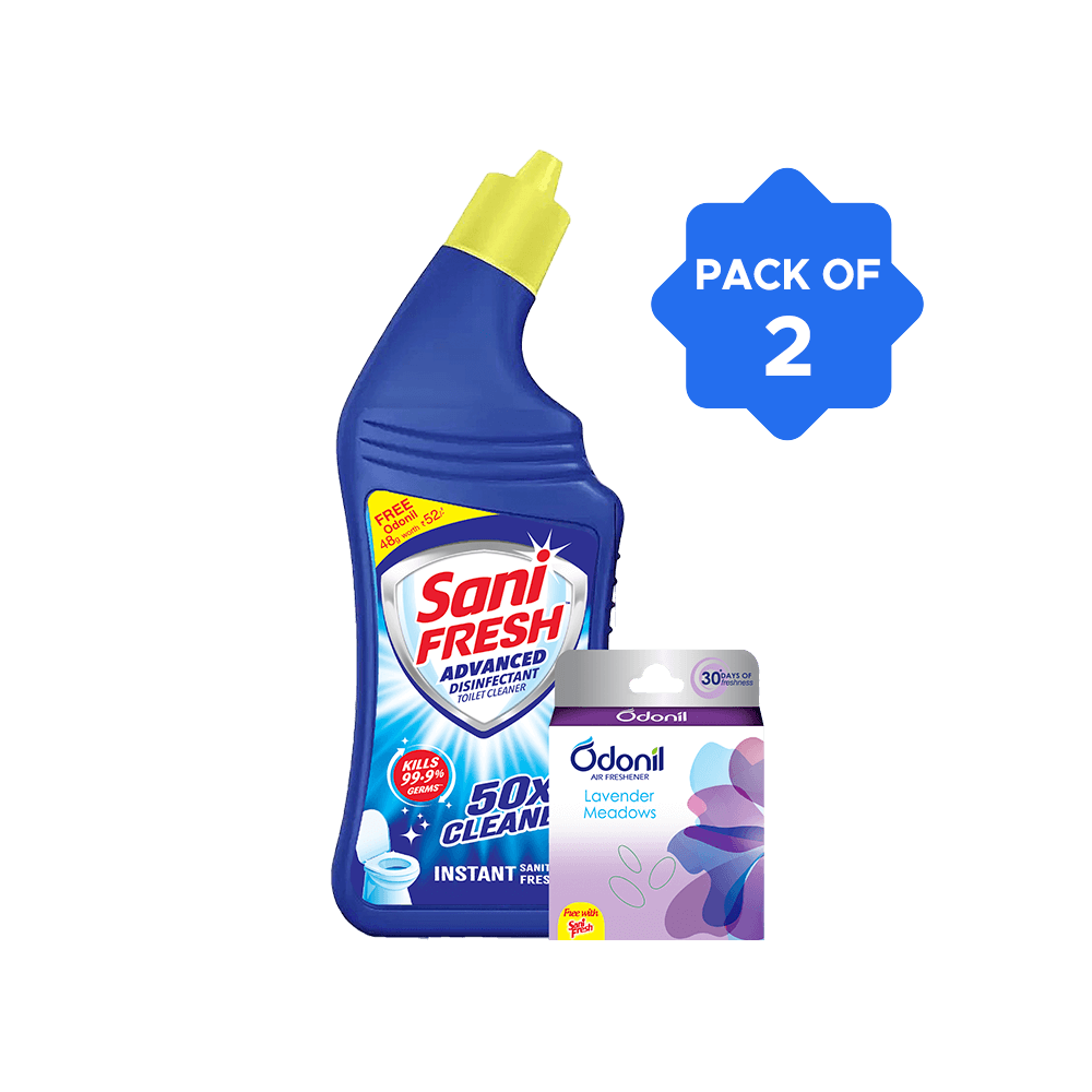 Sani Fresh Ultrashine Toilet Cleaner Free Odonil - Pack of 2