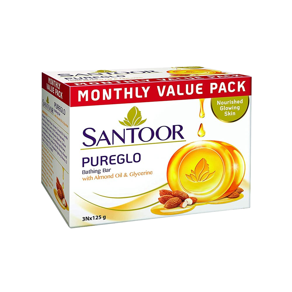 Santoor PureGlo Glycerine Soap - Buy 2 Get 1 Free