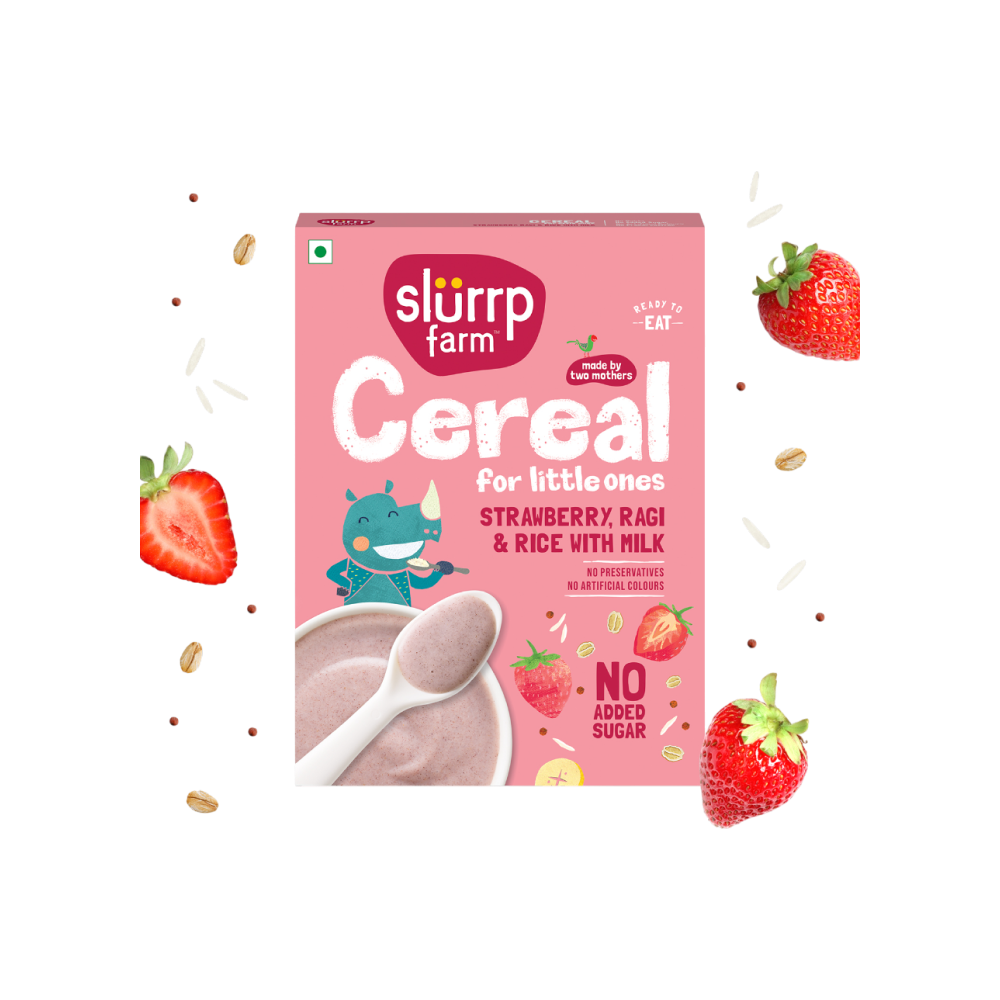 Slurrp Farm Baby Cereal Ragi, Rice & Strawberry