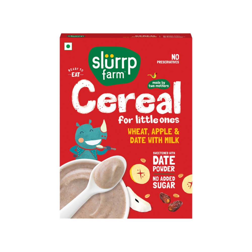 Slurrp Farm Wheat, Apple & Date Baby Cereal With Milk