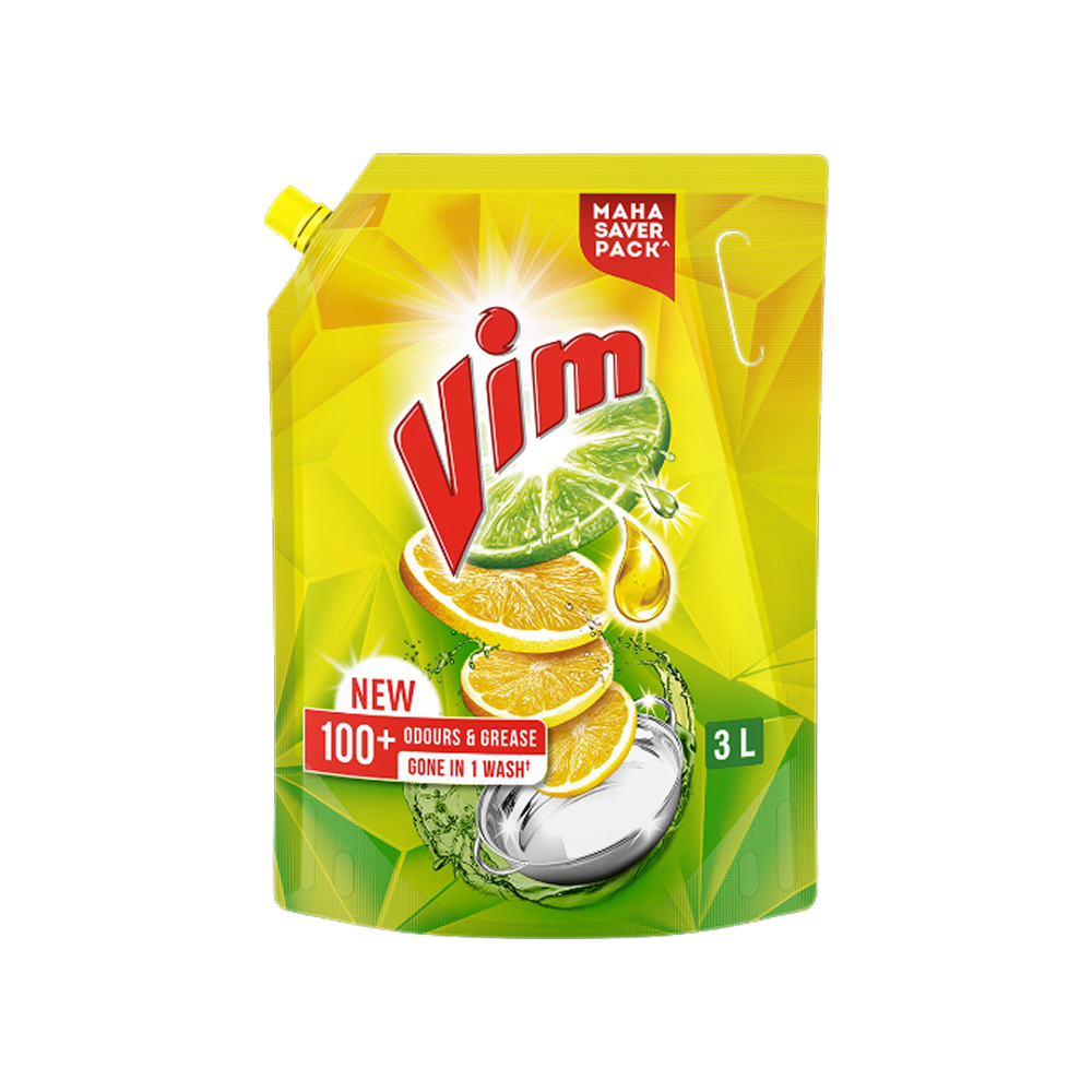 Vim Lemon Dishwash Gel with Tropical Lemon Freshness